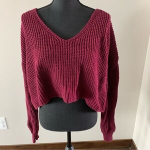 Stitches & Stripes cropped knit sweater